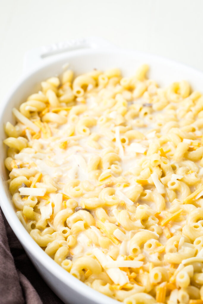 White cheddar mac and cheese