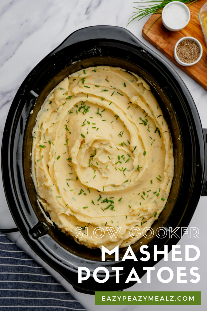 Slow Cooker mashed potatoes, the easiest ways to make mashed potatoes for a crowd, while keeping your oven and stove top available. 