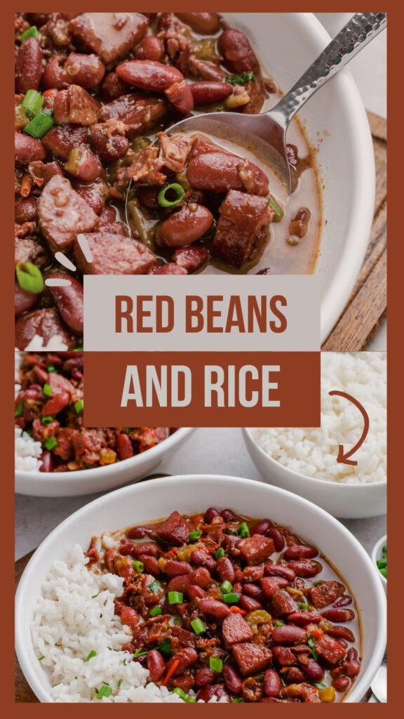 Red beans and rice pinterest promotional image