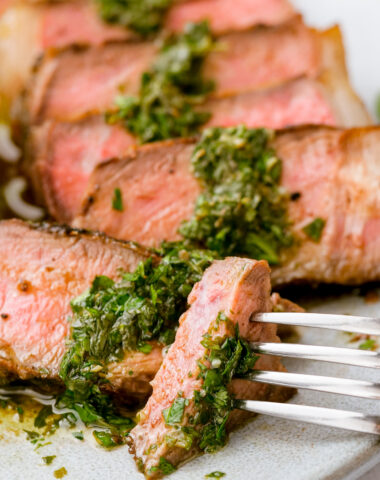 Steak with chimichurri. The most amazing way to eat a steak