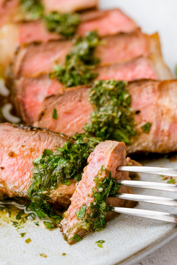 Steak with chimichurri. The most amazing way to eat a steak