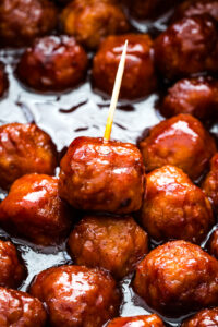 Crockpot grape jelly meatballs are the perfect party appetizer.