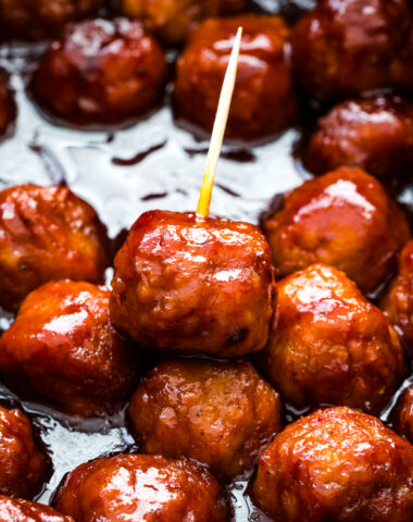 Crockpot grape jelly meatballs are the perfect party appetizer.