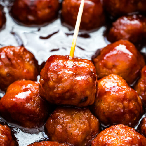 Crockpot grape jelly meatballs are the perfect party appetizer.