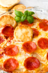 Pizza Dip: A delicious cheese dip that tastes like pizza and is great for serving on game day