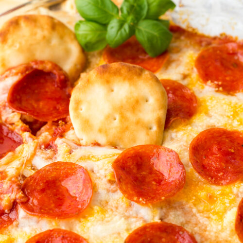 Pizza Dip: A delicious cheese dip that tastes like pizza and is great for serving on game day