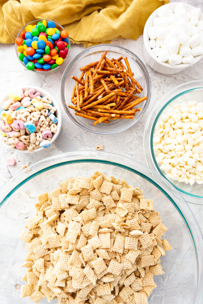 the ingredients you need to make Leprechaun Bait snack mix