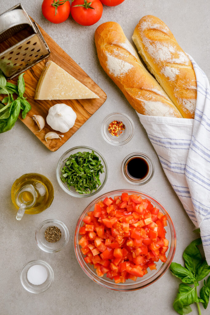 All the ingredients you need to make bruschetta