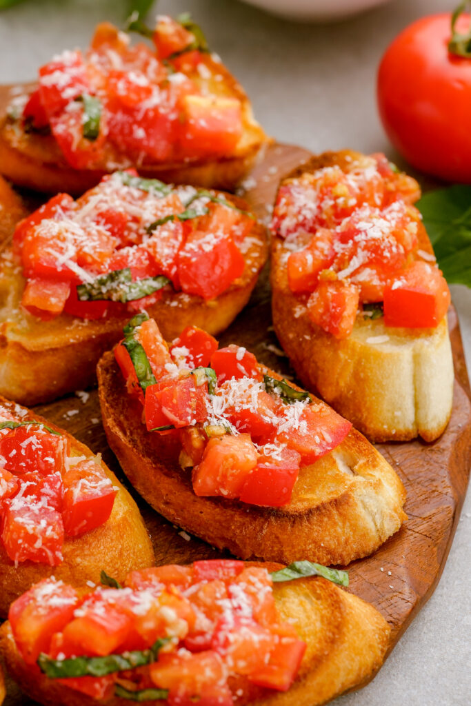 Bruschetta on a platter