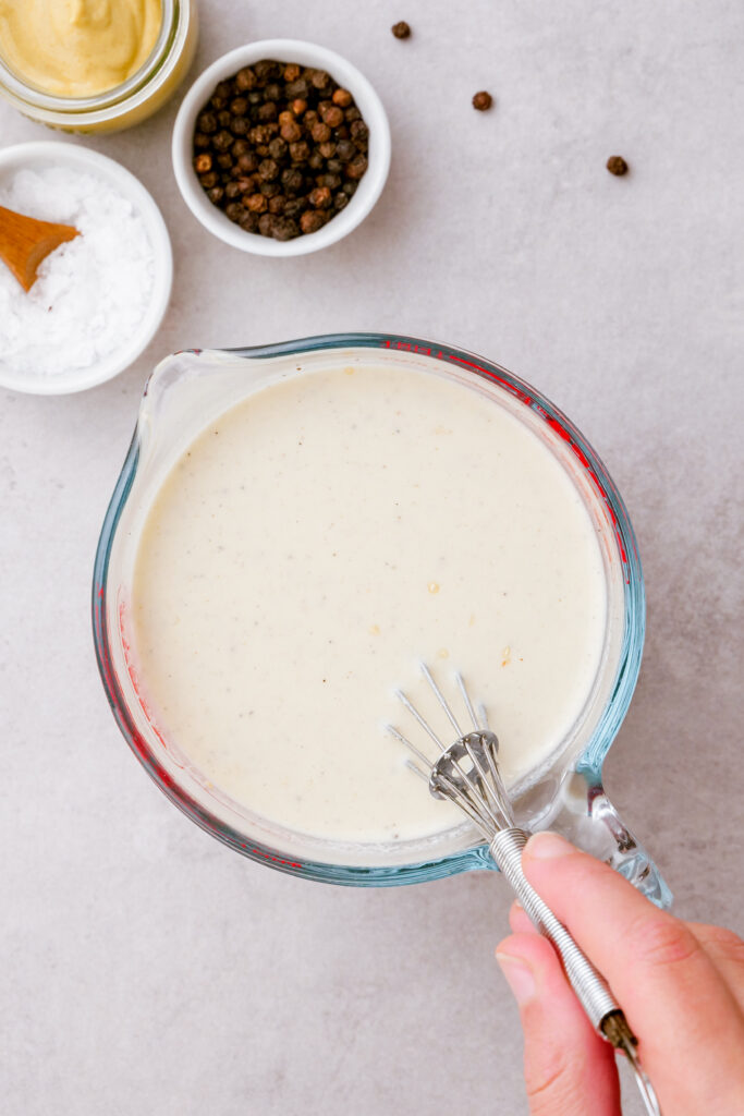 Making the liquid coating for the oven fried chicken