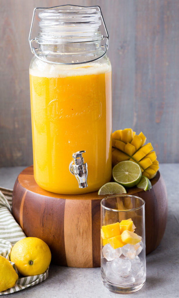 Making homemade mango lemonade, everything you need to make this refreshing summer drink. 