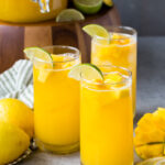 Fresh mango lemonade, a homemade lemonade that is mango flavored, perfect for summer time.