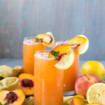 Easy peach lemonade, a fresh lemonade made with summer peaches