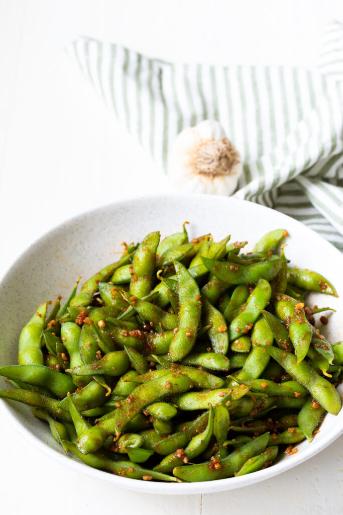 Spicy edamame, the best steamed and sauced edamame