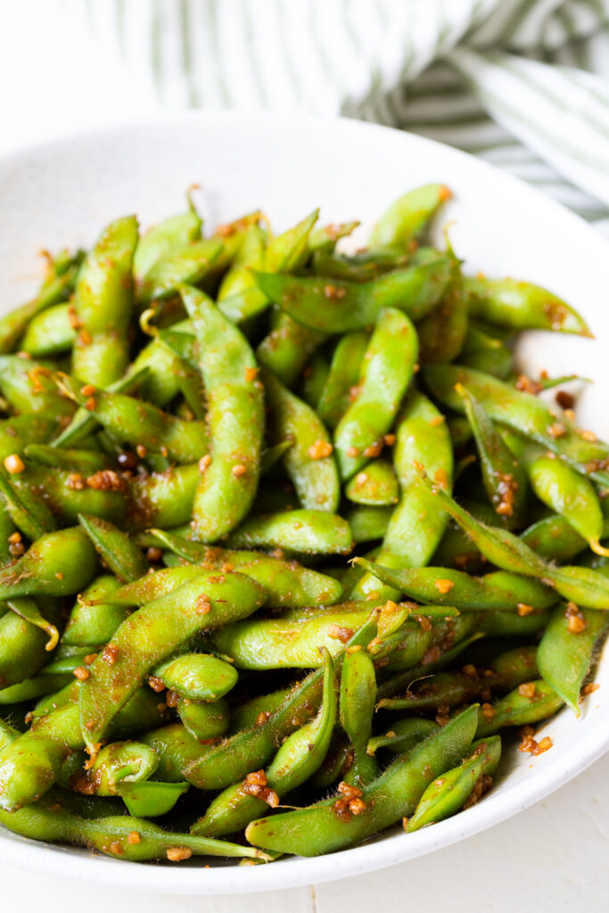 Spicy Garlic Ginger Edamame