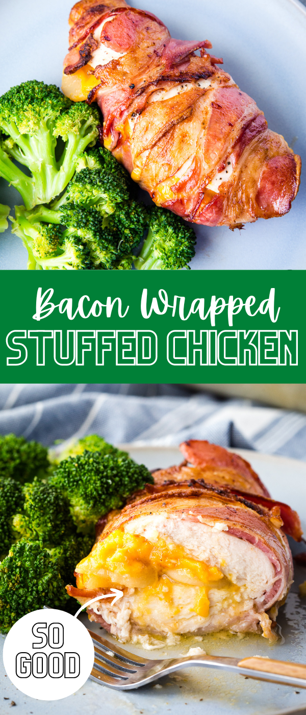 Bacon Wrapped Potato and Cheese Stuffed Chicken Easy Peasy Meals