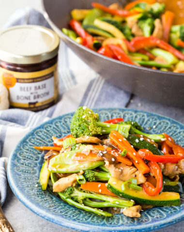 Chicken stir fry, an easy dish with stir fry sauce that is super customizable and delicious.