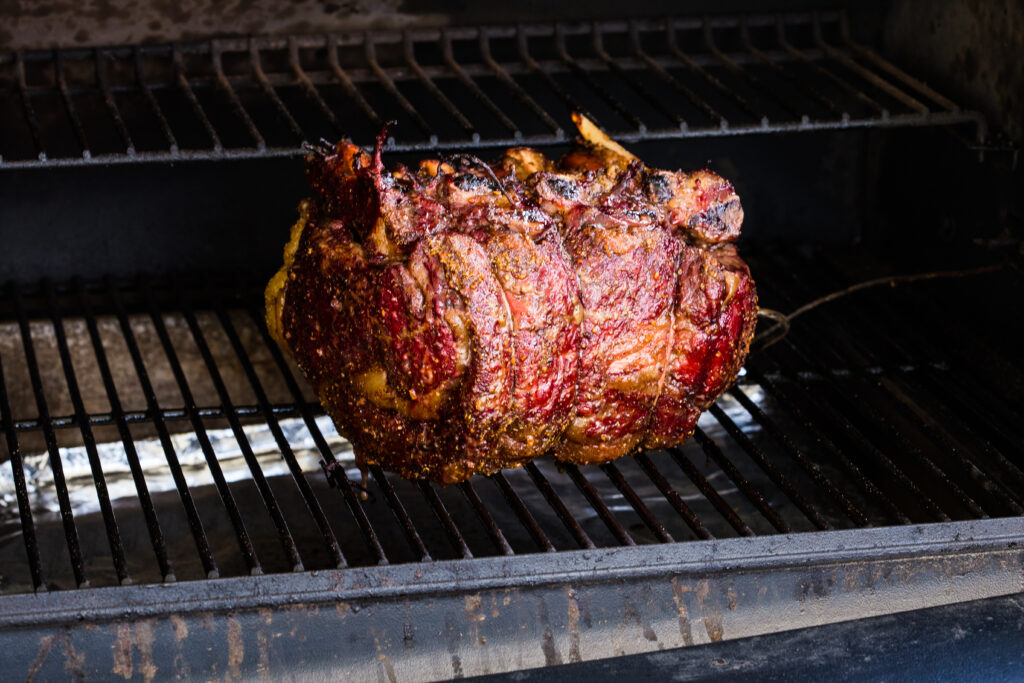 Cooking a prime rib on a pellet smoker