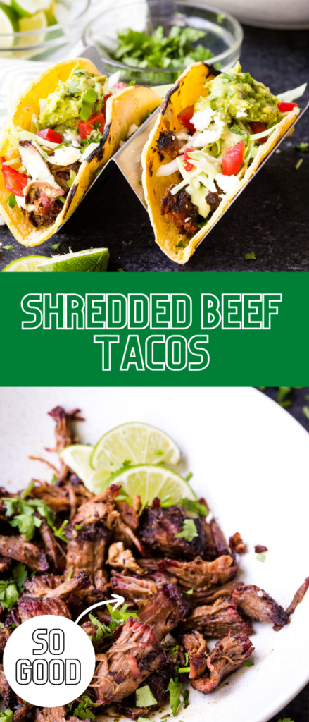 The best shredded beef tacos, made with smoked chuck roast