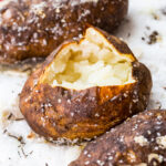 How to make salt baked potatoes, by baking the potatoes in a bed of salt.