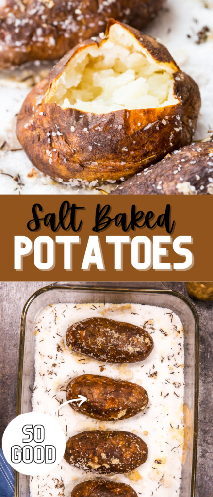 The best ever baked potatoes, salt baked potatoes are loaded with flavor, have a fluffy interior and crispy skin.