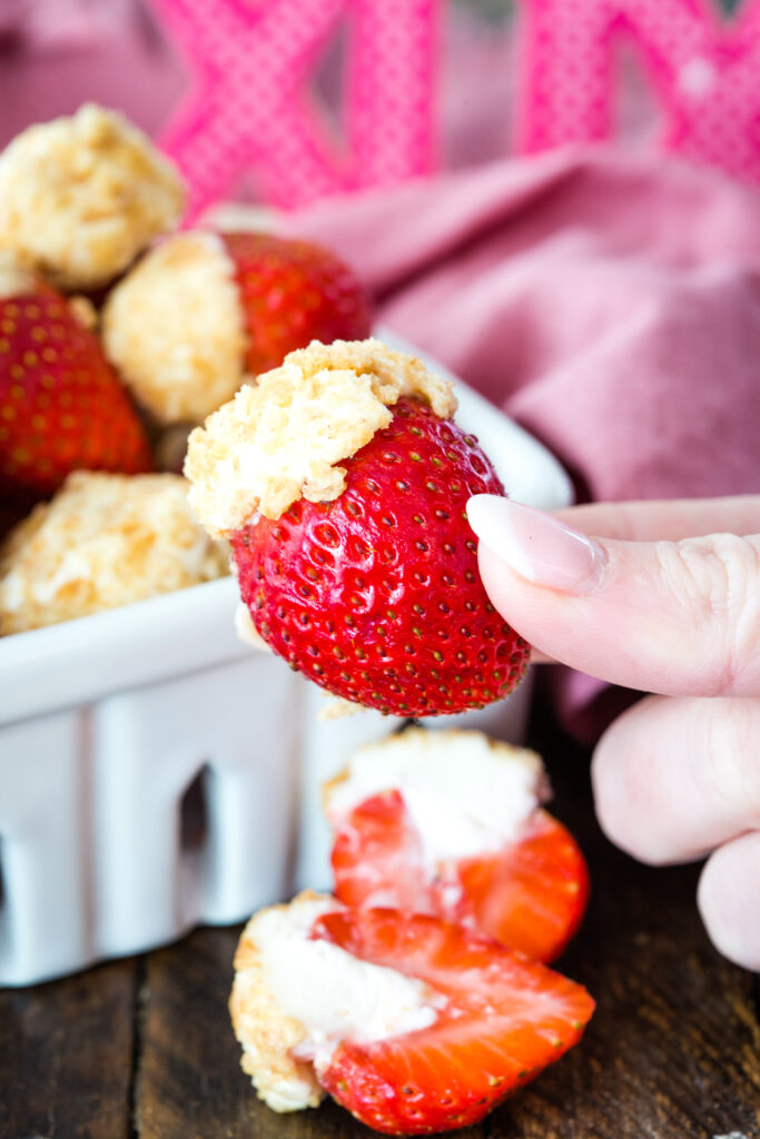 Cheesecake Stuffed Strawberries, a delightful treat for the holidays or anytime. 