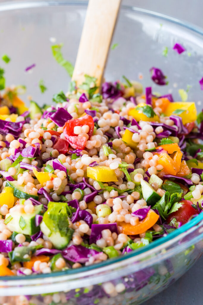 A bowl of couscous salad