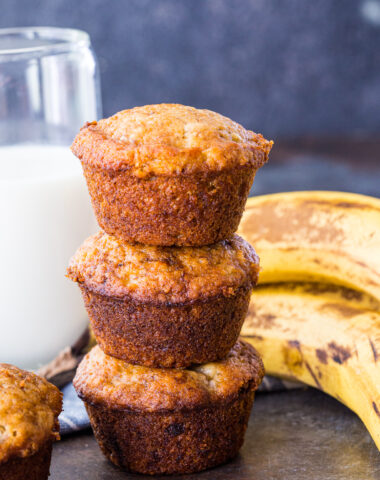A stack of banana bread muffins.