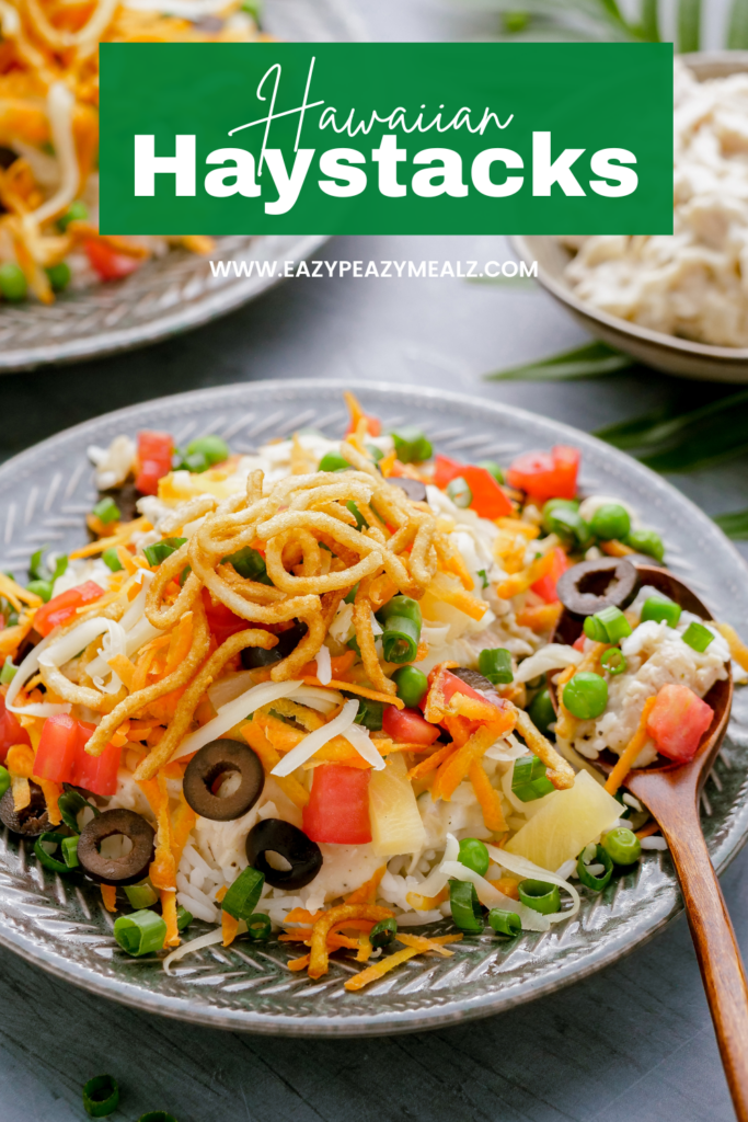 The ultimate easy Hawaiian Haystacks. Simple, homemade creamy chicken gravy, over fluffy rice, and topped with crunchy, fresh toppings for a delicious meal everyone loves. 