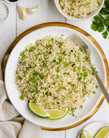 Cilantro lime rice: zesty lime rice with herby cilantro