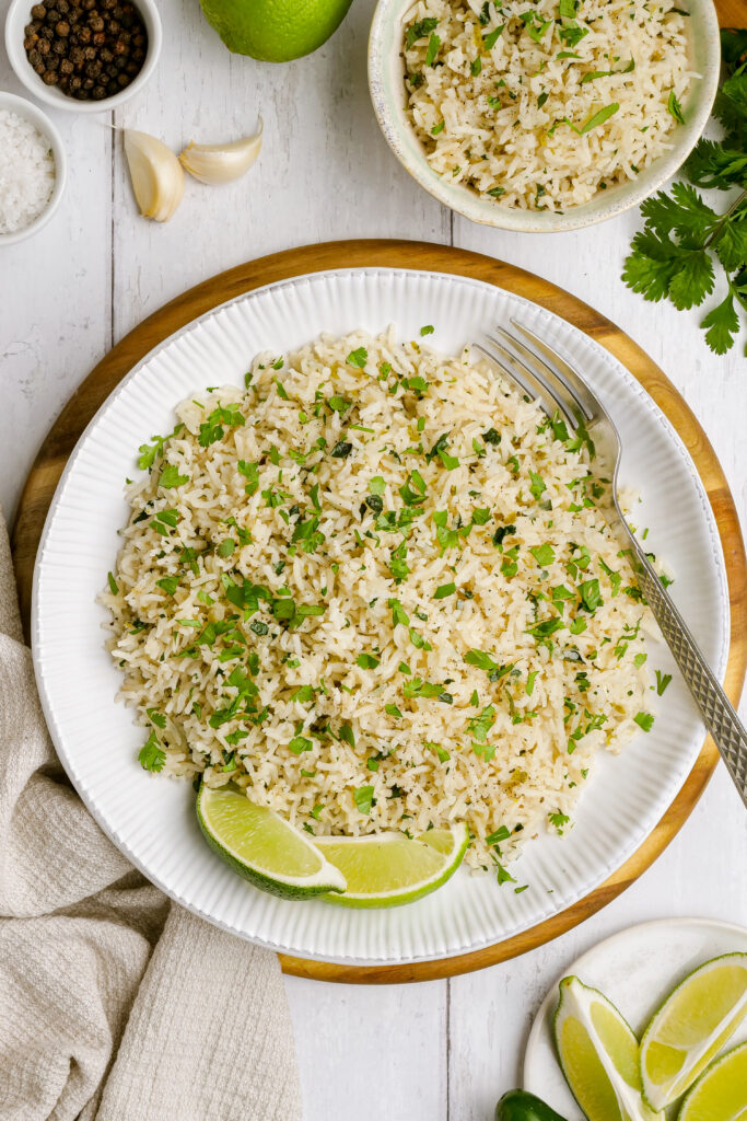 Cilantro lime rice: zesty lime rice with herby cilantro