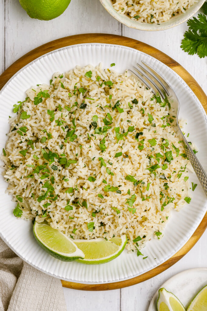 Cilantro Lime Rice a tasty side dish with tons of flavor.