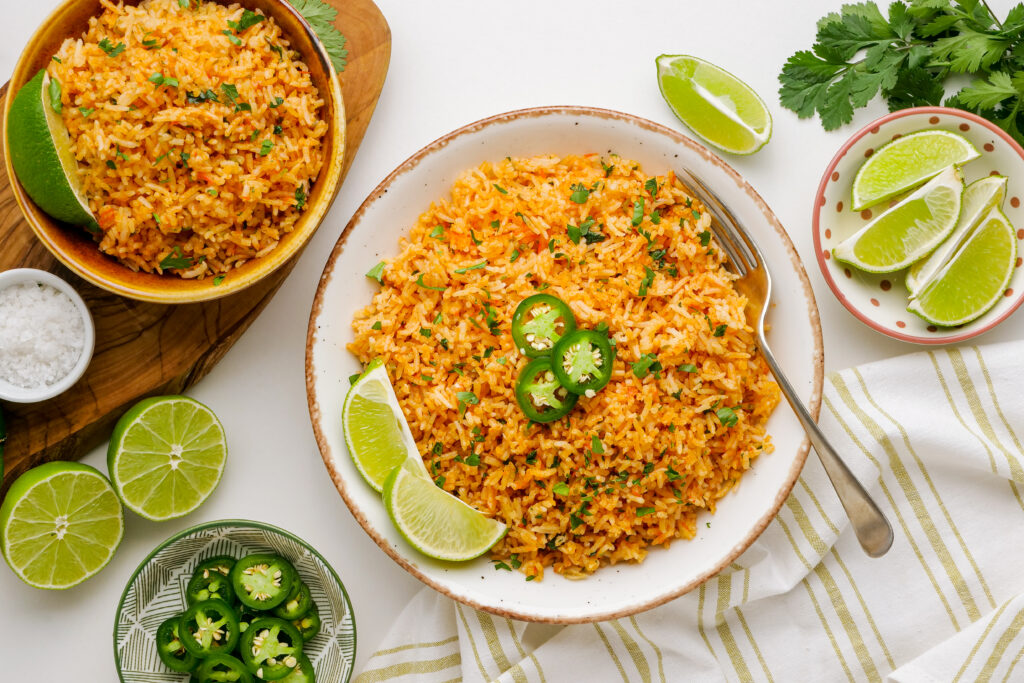 Making Mexican Rice, the flavorful, bold side
