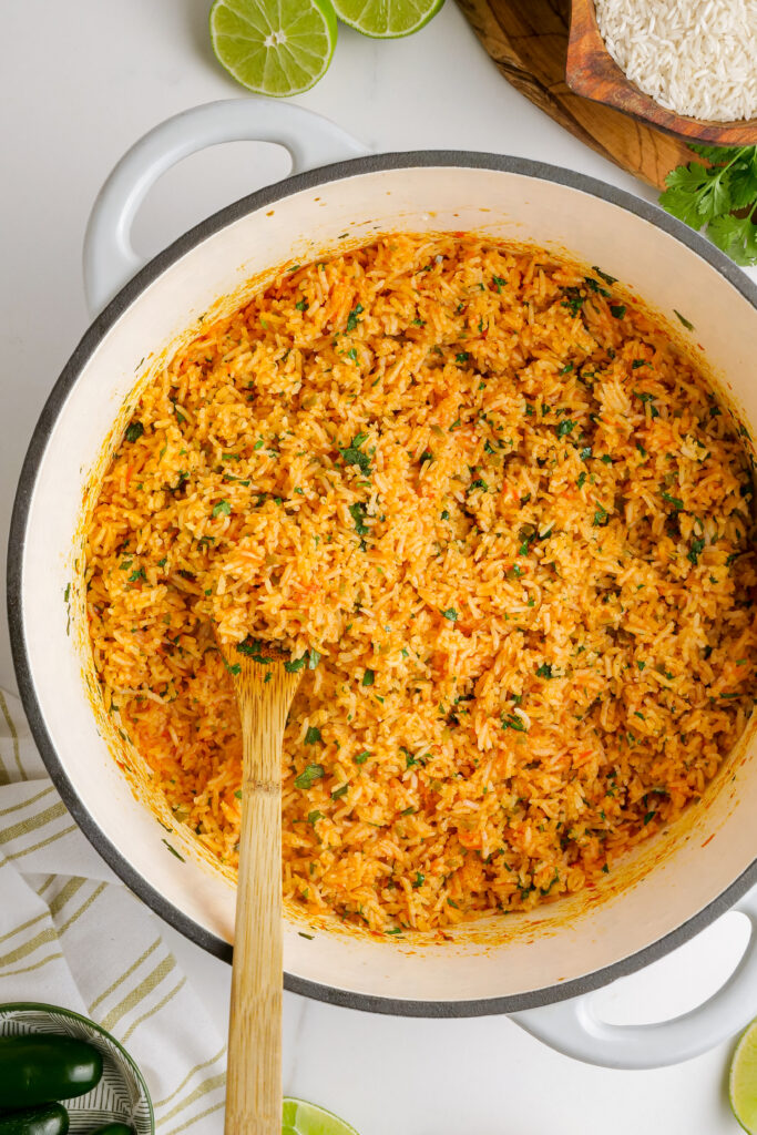 Baking Mexican Rice, to make Mexican rice that is fluffy, flavorful, and delicious.