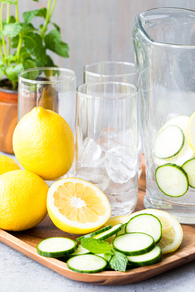 Cucumber lemonade, a light, refreshing, easy to make lemonade that is hydrating! 