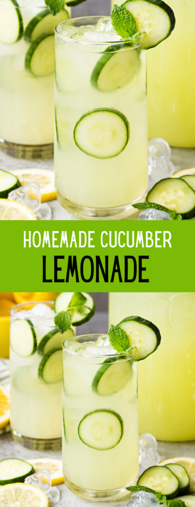 The best EVER cucumber lemonade, homemade lemonade with the crisp, refreshing, hydrating cucumber and a hint of mint. 