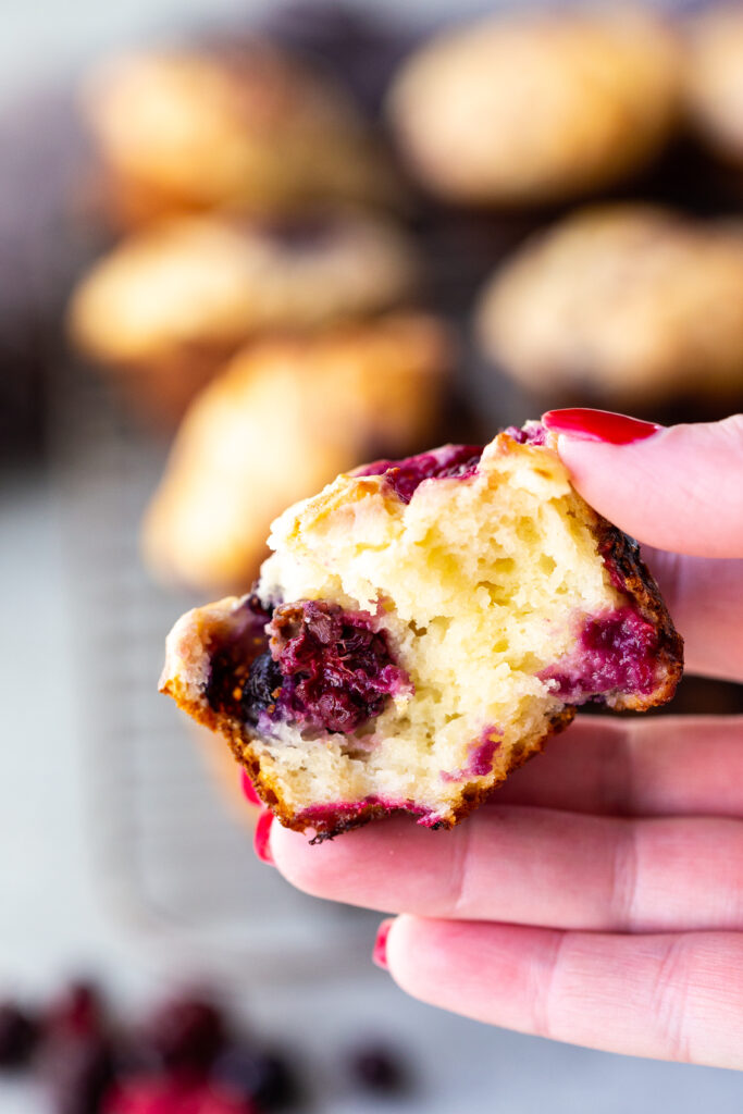 tender, moist, triple berry muffins