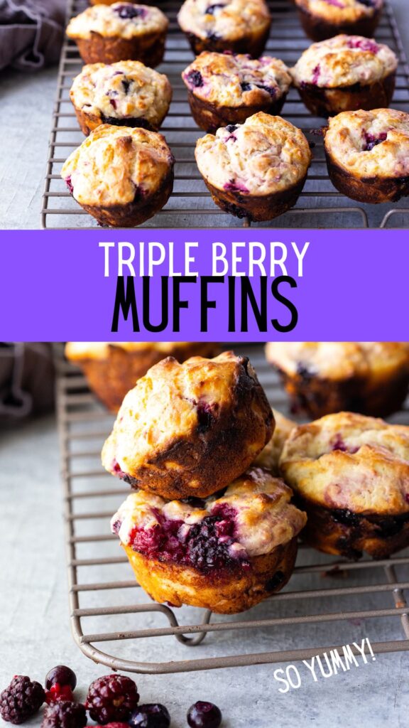 Triple Berry Muffins loaded with amazing flavor