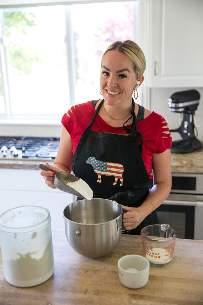 Using the Babbel app to learn a language while cooking. 