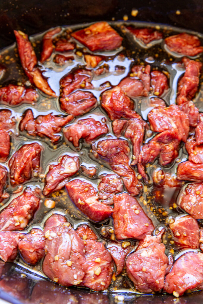 A homemade slow cooker teriyaki beef