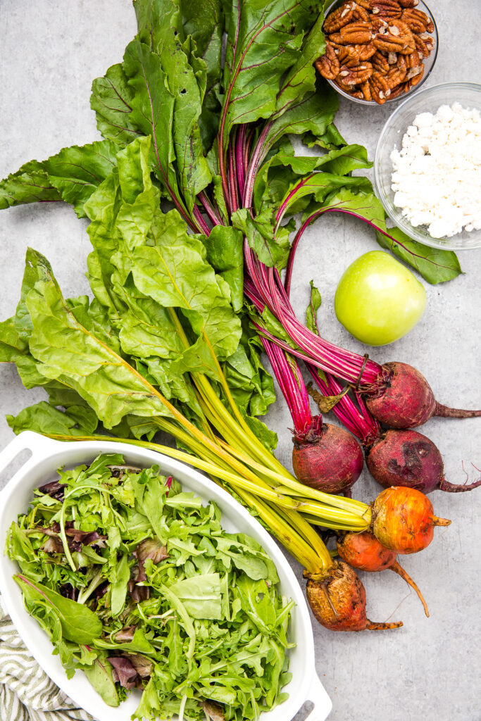 Roasted beet salad ingredients