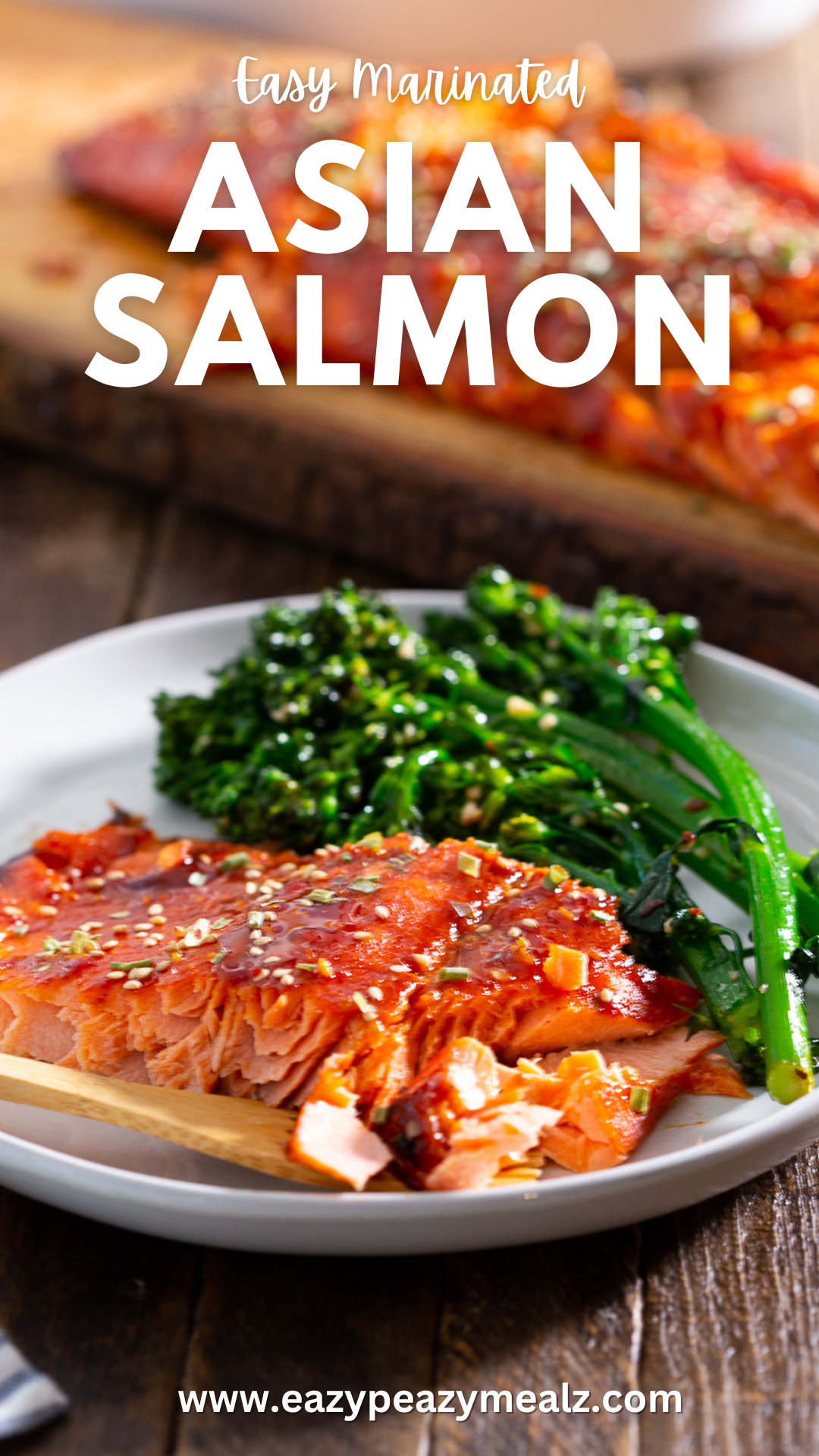 A simple 5 ingredient Asian Marinated Salmon recipe that can be baked or grilled. 