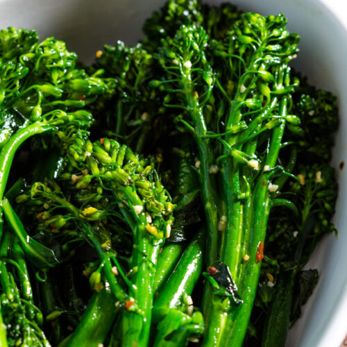 Garlic Broccolini, crisp tender broccolini stir fried in a chili garlic oil that will give it amazing flavor and perfect consistency.