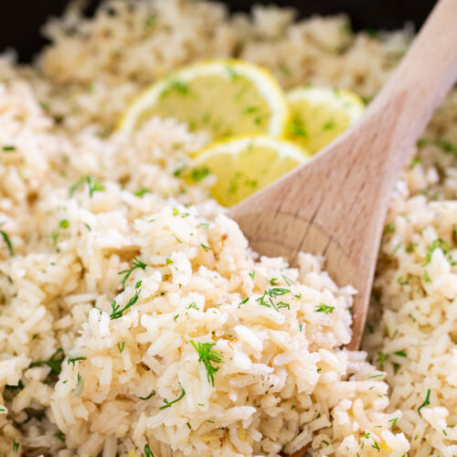 Lemon Dill Rice, is the perfect side for Cedar Bay Grilling company salmon and for Lent.
