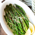 Air fryer asparagus, crisp tender asparagus with tons of amazing flavor. Thrown together in a few minutes.