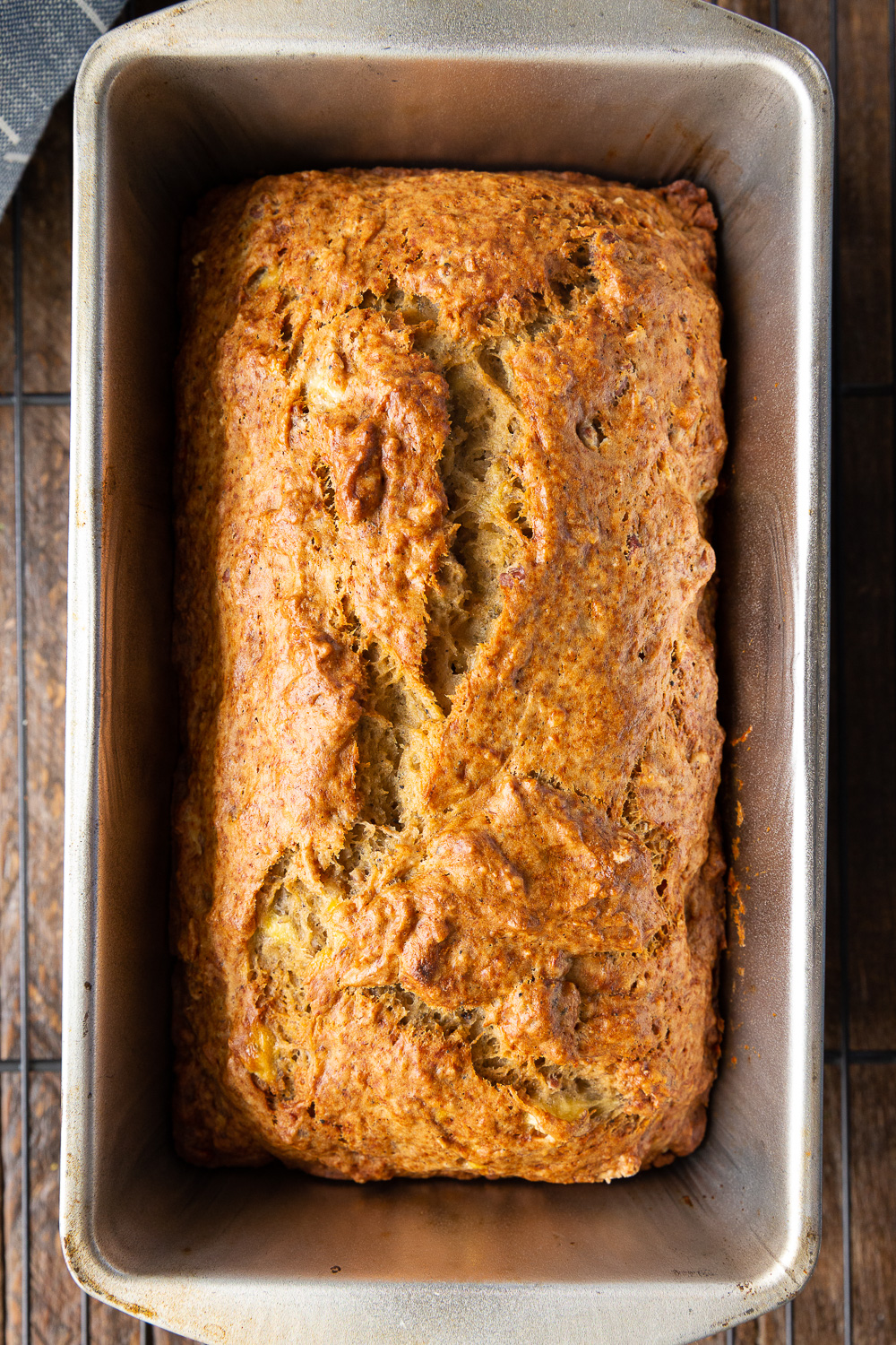 A loaf of browned butter banana bread. 