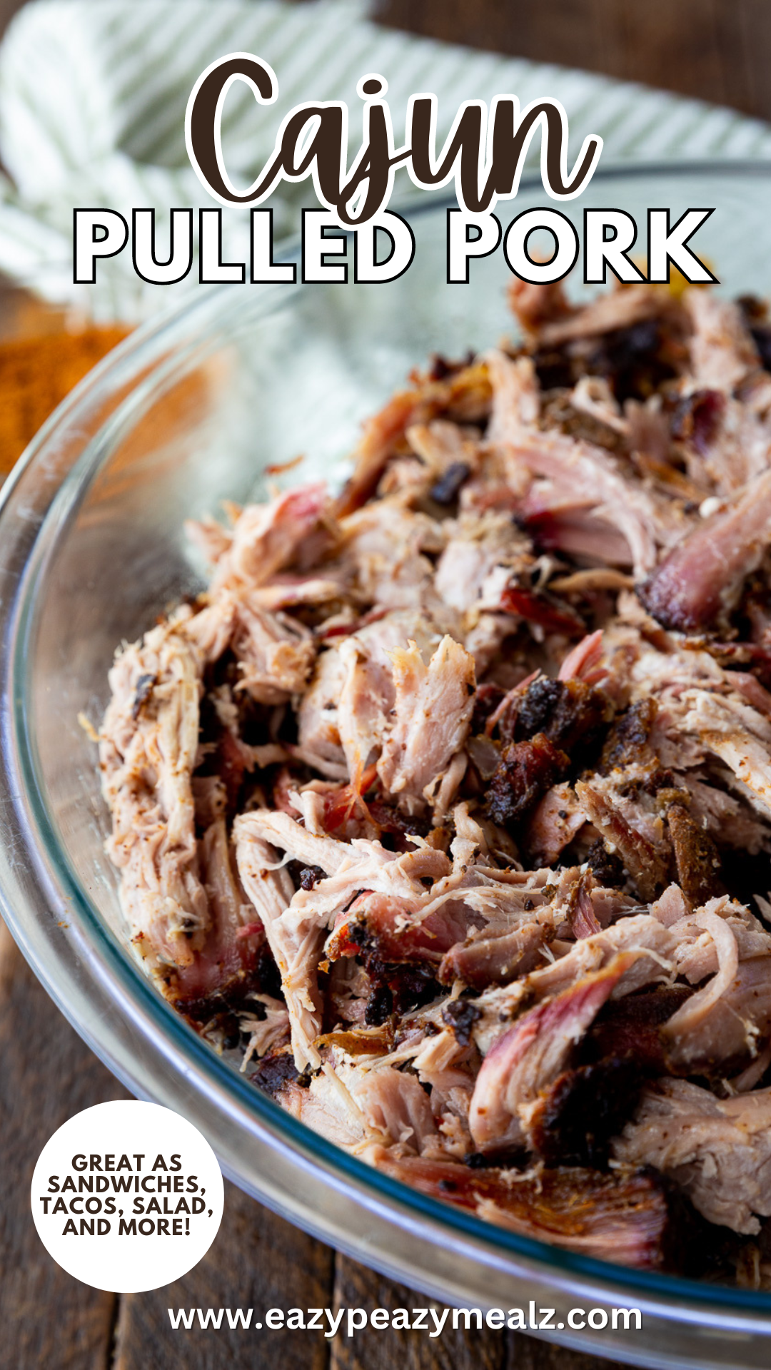 Cajun pulled pork. the best pulled pork, with amazing seasoning, and great flavor. Cooked on a pellet smoker until buttery soft and tender. 