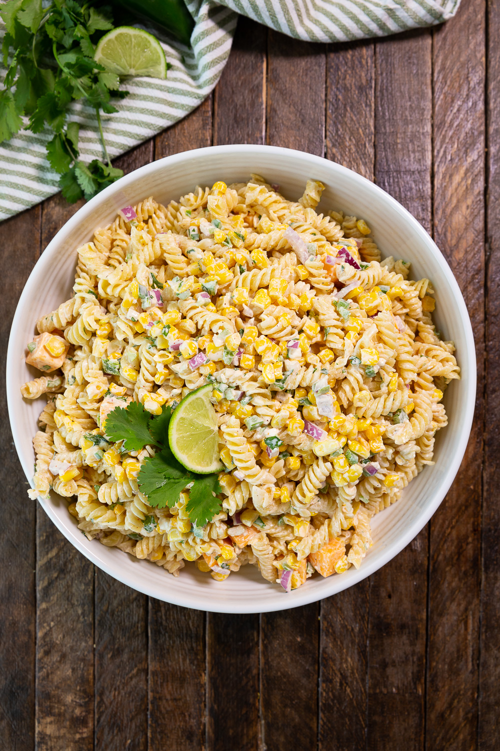 Mexican Street Corn Pasta Salad is a creamy, and delicious pasta salad. 