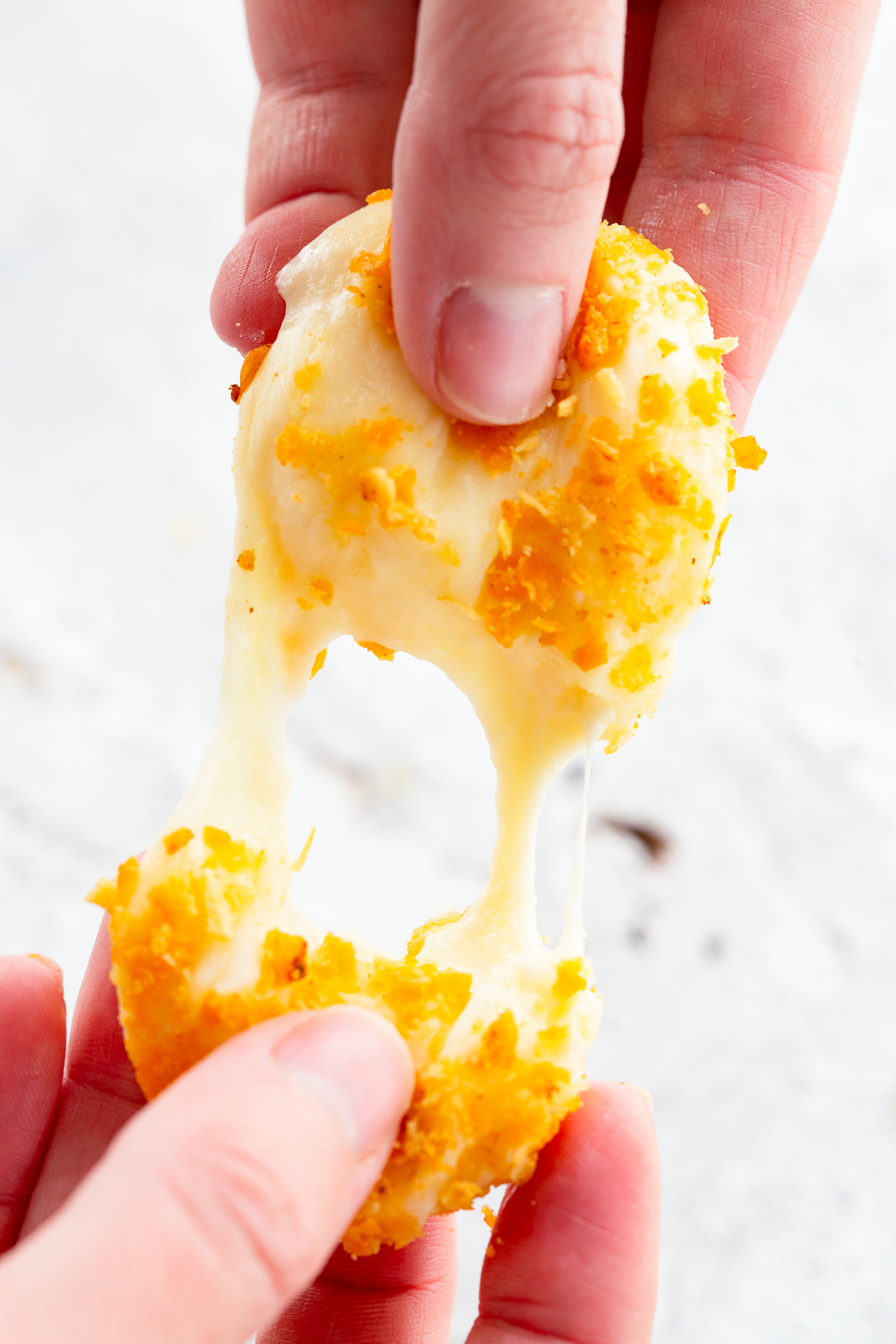 Cheez-it coated cheese rounds, cooked in the air fryer.