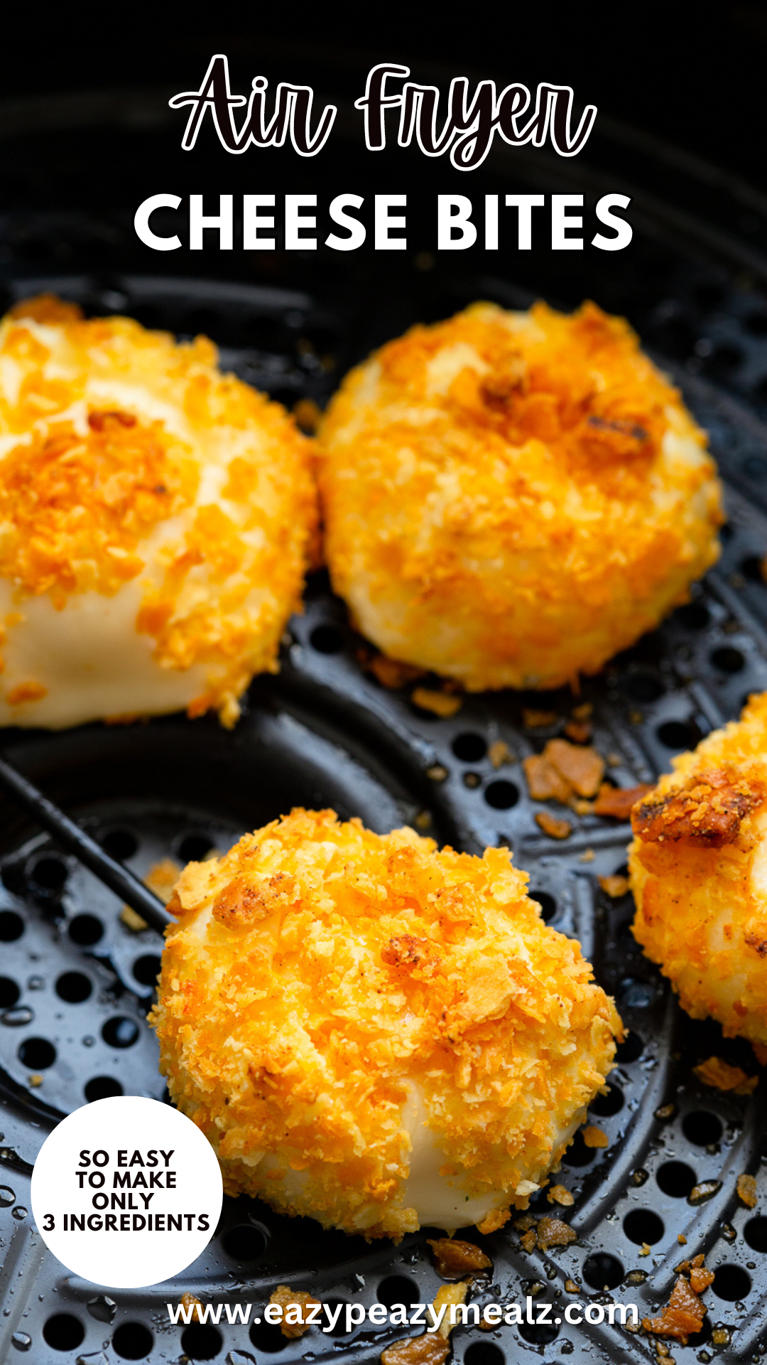 Cheese bites, only 3 ingredients, cooked in the air fryer. 